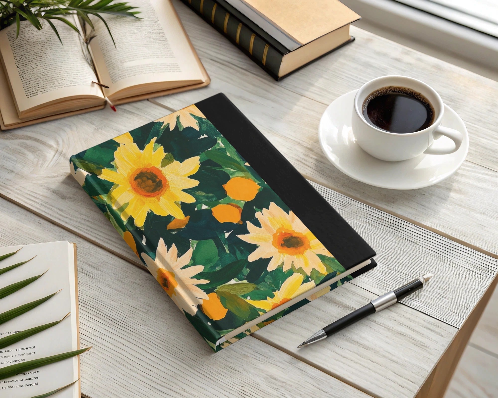 Sunflower Digital Paper, Floral Seamless Pattern, Summer Flowers, Hand Painted Style, Repeating Pattern, Fabric Design, Digital Download - Moore and Mountain