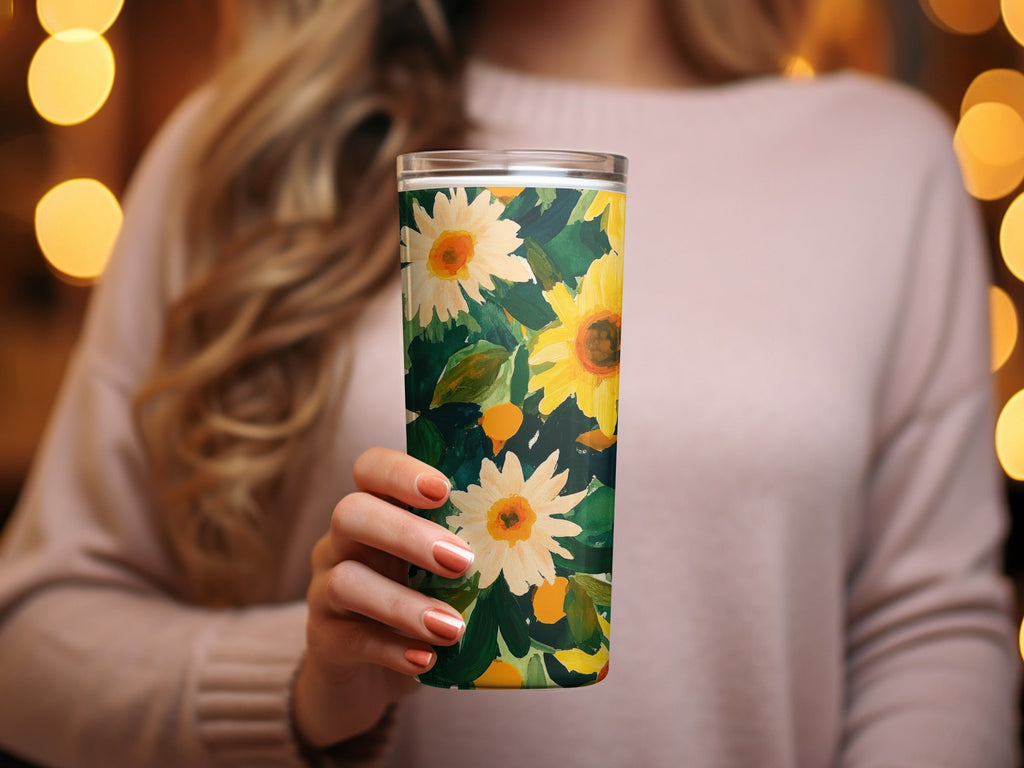 Sunflower Digital Paper, Floral Seamless Pattern, Summer Flowers, Hand Painted Style, Repeating Pattern, Fabric Design, Digital Download - Moore and Mountain