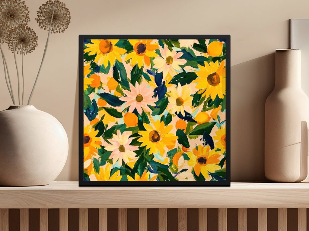 Sunflower Digital Seamless Pattern, Lemon Summer Print, JPEG File, Printable Fabric Design, Floral Pattern, Yellow Flower Design - Moore and Mountain