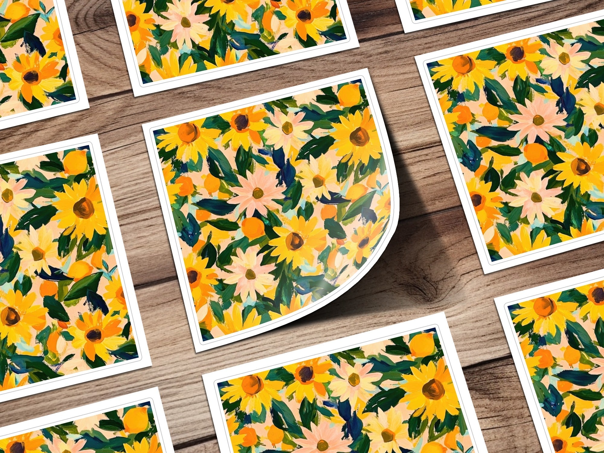 Sunflower Digital Seamless Pattern, Lemon Summer Print, JPEG File, Printable Fabric Design, Floral Pattern, Yellow Flower Design - Moore and Mountain