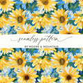 Sunflower Seamless Pattern Digital Paper, Floral Design, Summer Background, Digital Download for Fabric, Scrapbooking, Craft Projects - Moore and Mountain