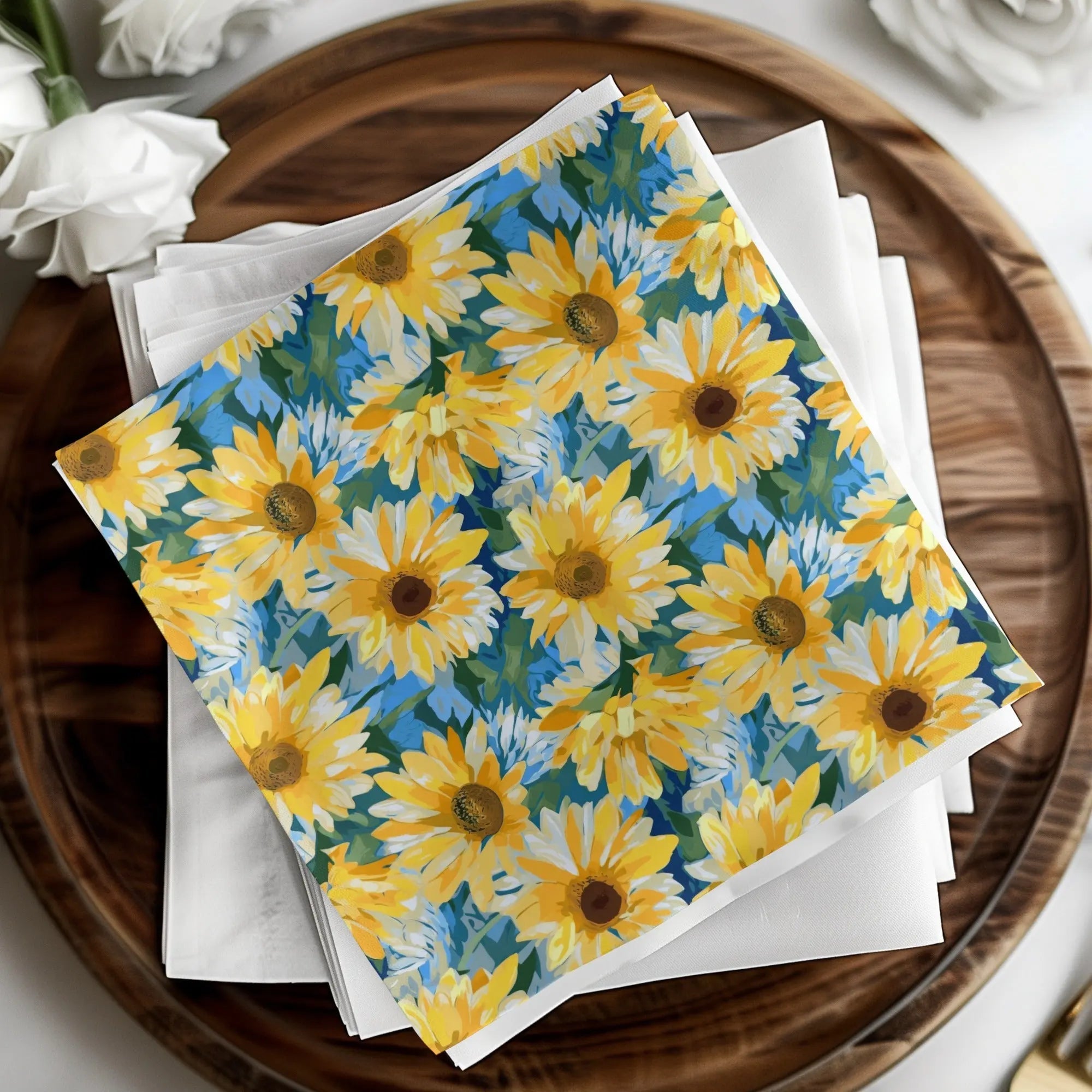 Sunflower Seamless Pattern Digital Paper, Floral Design, Summer Background, Digital Download for Fabric, Scrapbooking, Craft Projects - Moore and Mountain