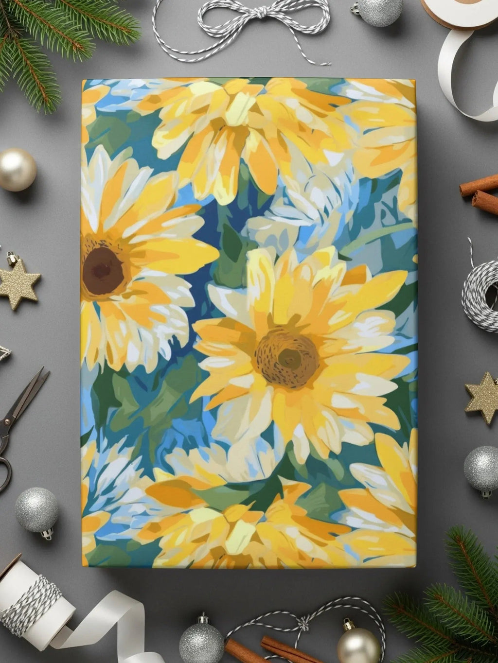 Sunflower Seamless Pattern Digital Paper, Floral Design, Summer Background, Digital Download for Fabric, Scrapbooking, Craft Projects - Moore and Mountain