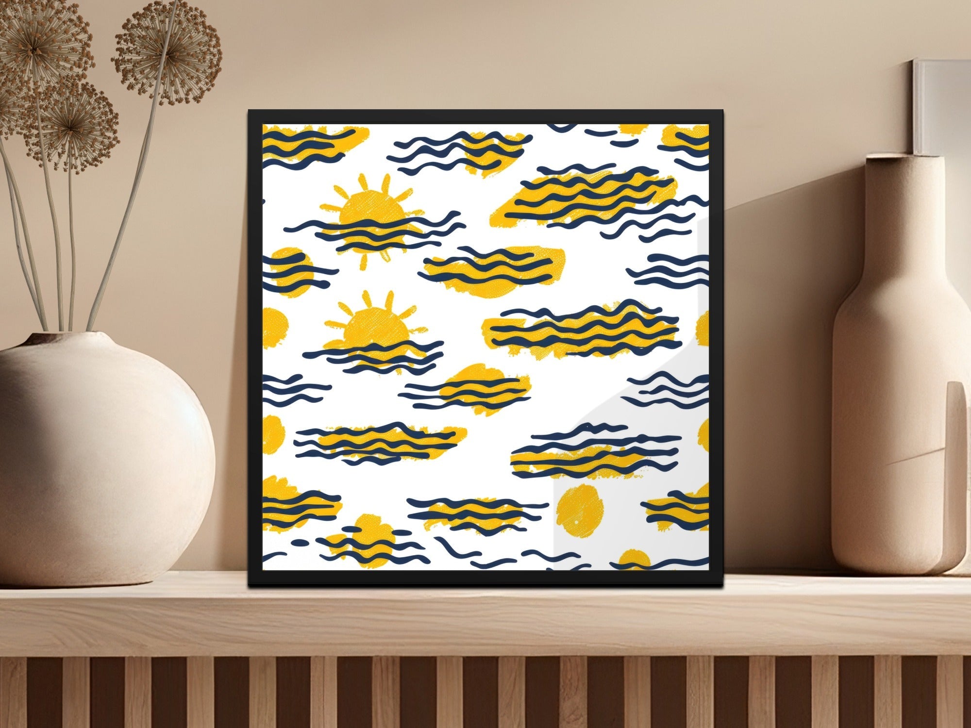 Sunny Waves Digital Seamless Pattern, Summer Vibe Digital Paper for Fabric, Scrapbooking, Backdrops, Digital Products - Moore and Mountain