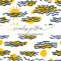 Sunny Waves Digital Seamless Pattern, Summer Vibe Digital Paper for Fabric, Scrapbooking, Backdrops, Digital Products - Moore and Mountain