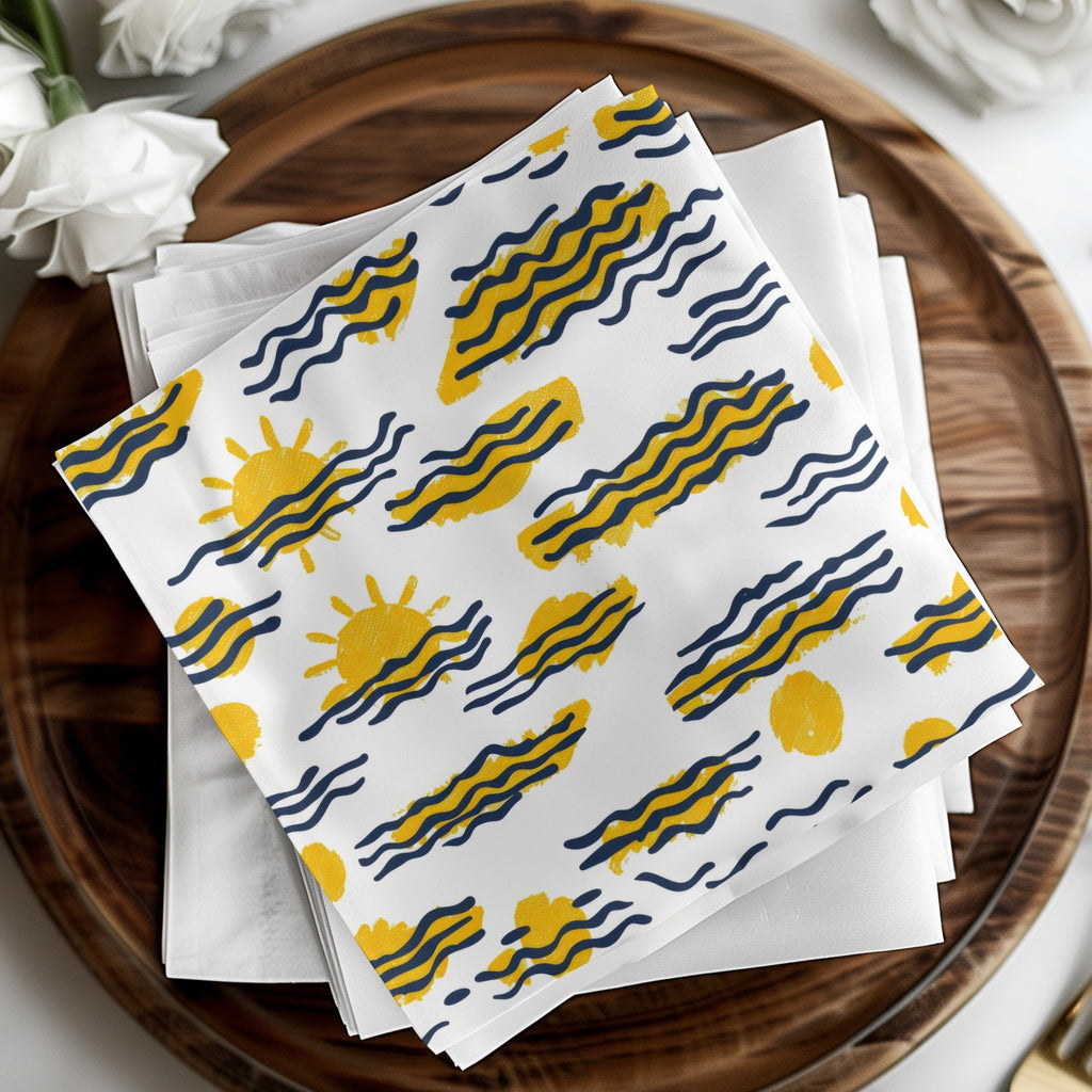 Sunny Waves Digital Seamless Pattern, Summer Vibe Digital Paper for Fabric, Scrapbooking, Backdrops, Digital Products - Moore and Mountain