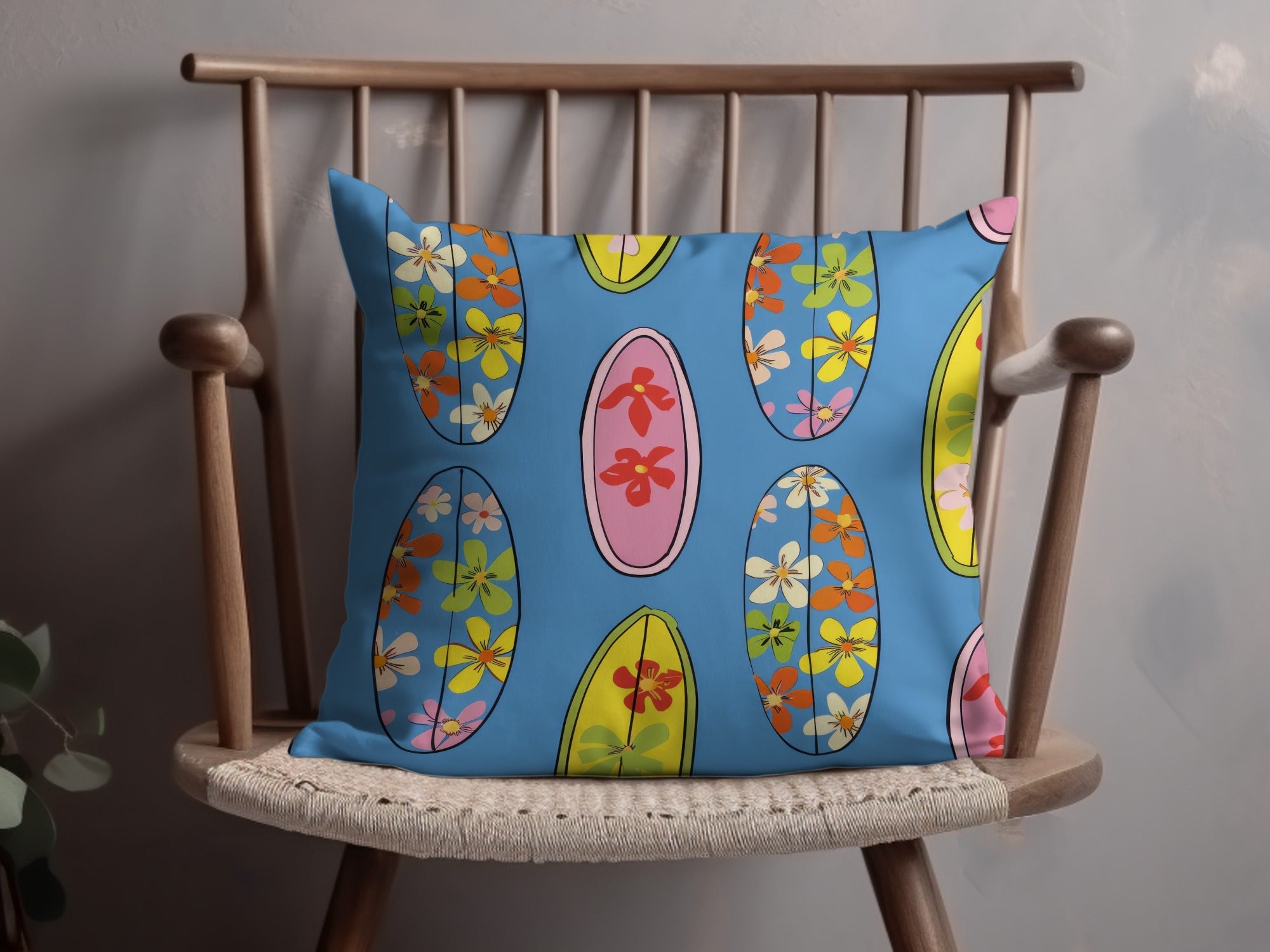 Surfboard Seamless Pattern Digital Paper, Hawaiian Floral Design, Tropical Summer Vibes, Repeating Pattern, 12x12 JPEG, Instant Download - Moore and Mountain