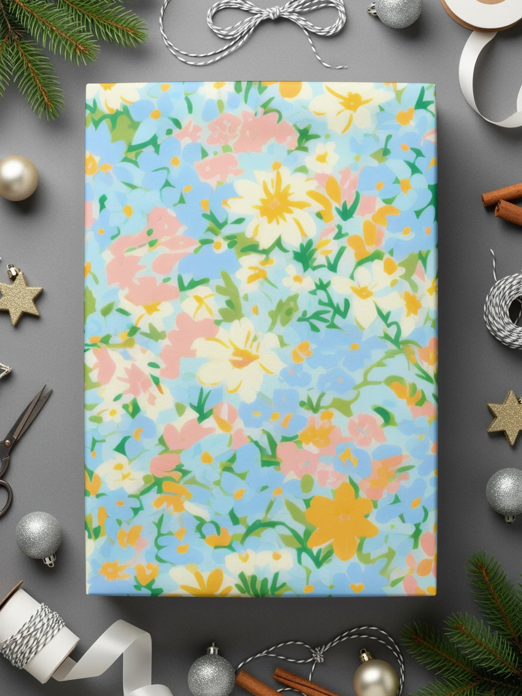 Teal Ditsy Floral Tiny Blossoms Seamless Pattern - Moore and Mountain
