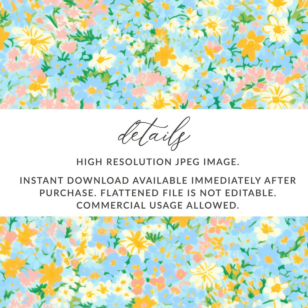 Teal Ditsy Floral Tiny Blossoms Seamless Pattern - Moore and Mountain