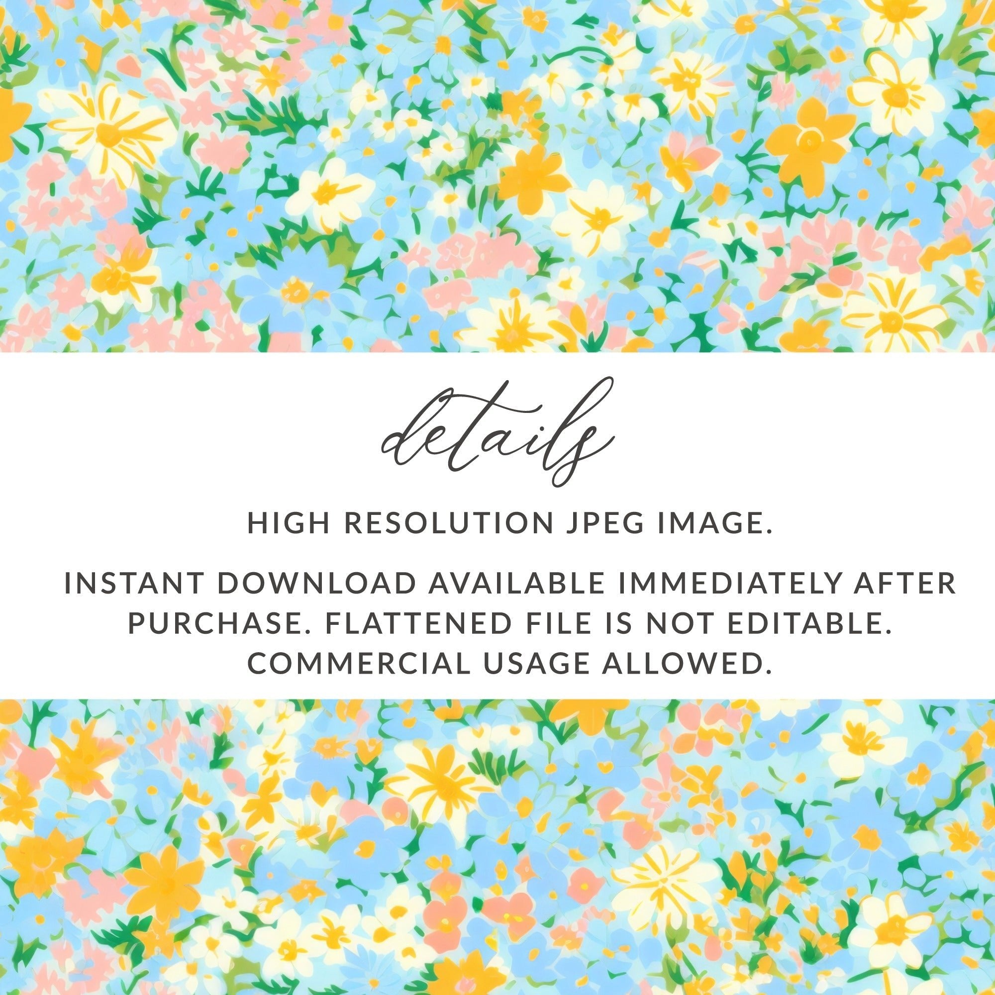 Teal Ditsy Floral Tiny Blossoms Seamless Pattern - Moore and Mountain