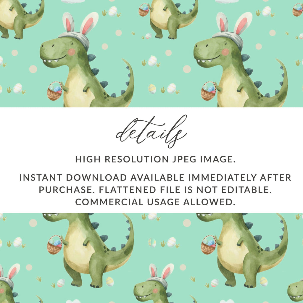 Teal Easter Dinosaurs Funny Easter Seamless Pattern - Moore and Mountain