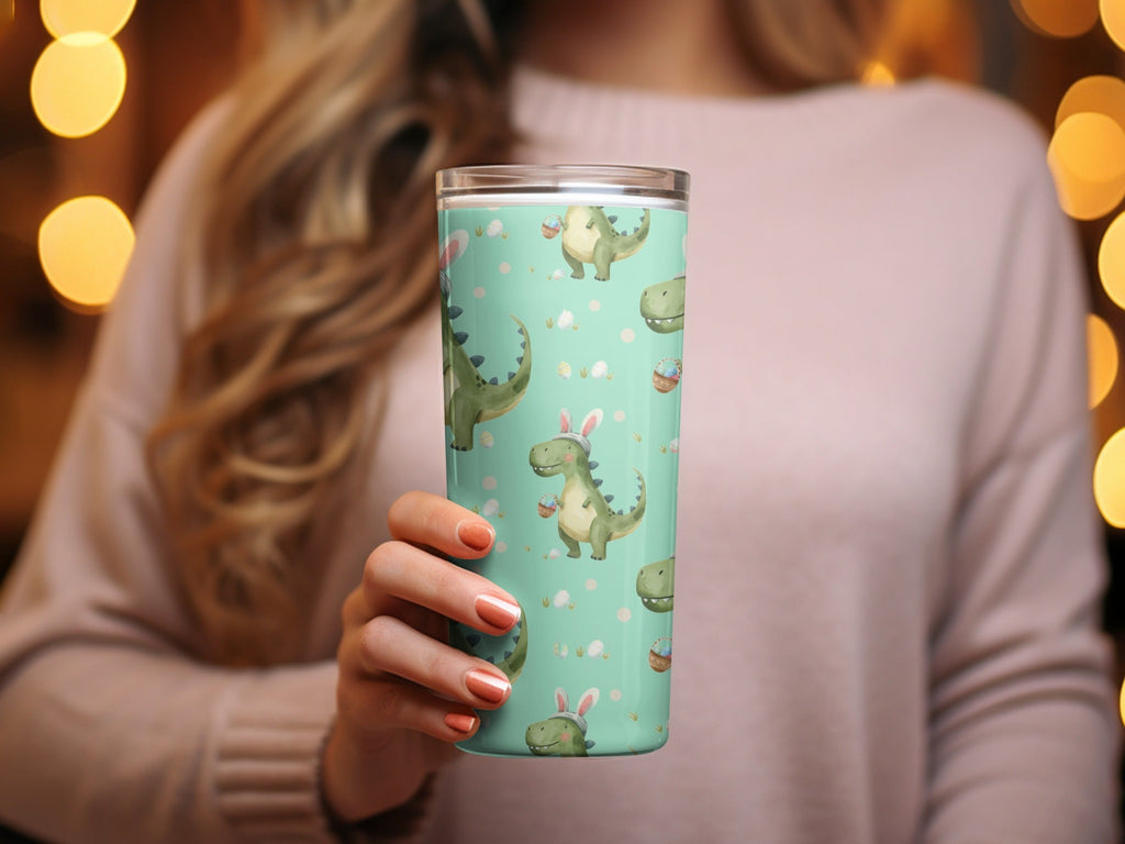 Teal Easter Dinosaurs Funny Easter Seamless Pattern - Moore and Mountain