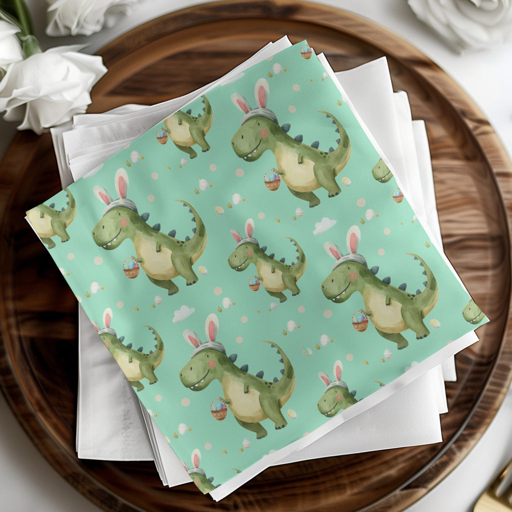 Teal Easter Dinosaurs Funny Easter Seamless Pattern - Moore and Mountain