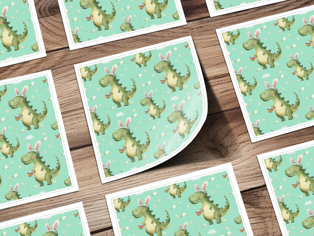 Teal Easter Dinosaurs Funny Easter Seamless Pattern - Moore and Mountain