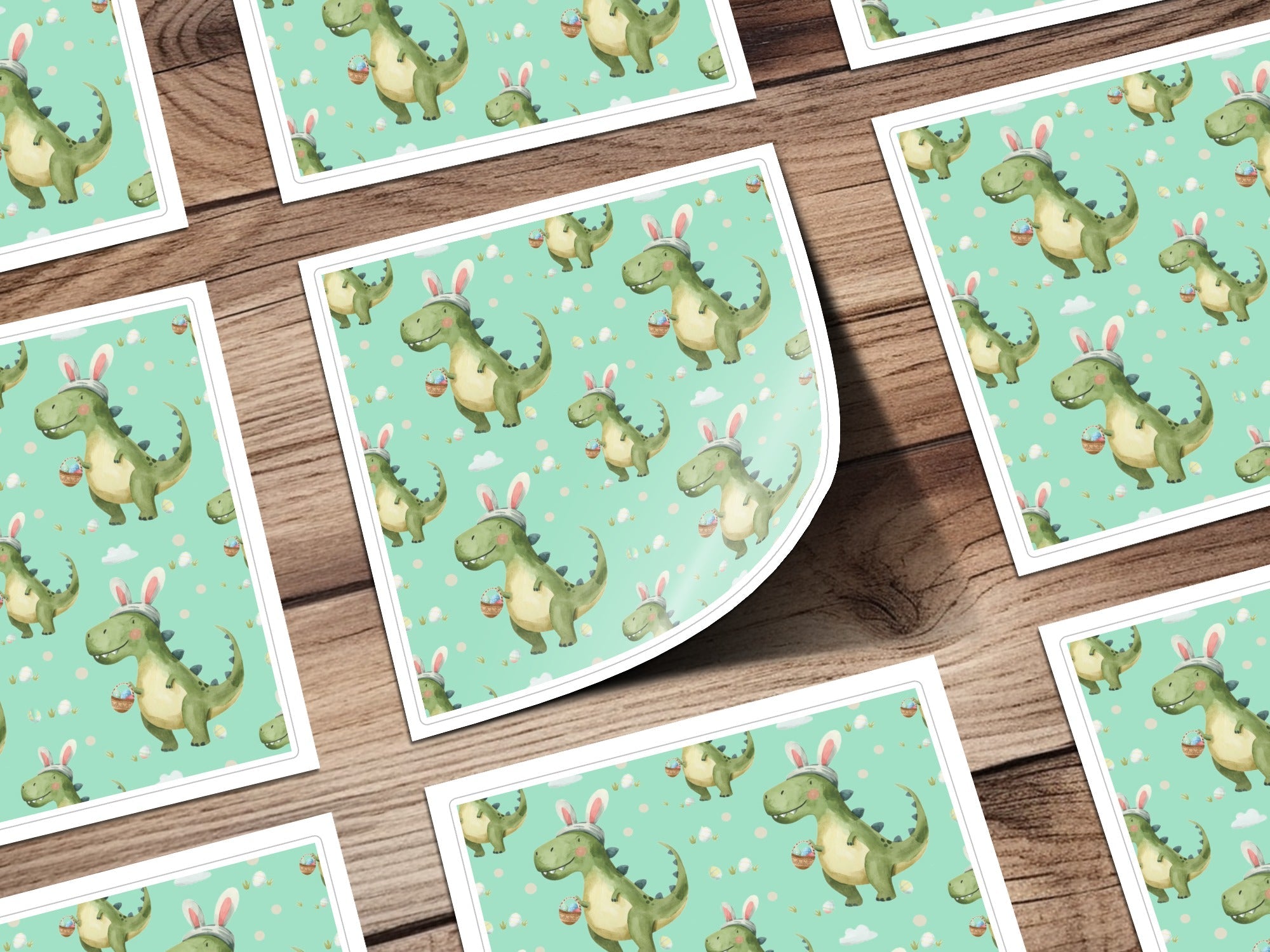Teal Easter Dinosaurs Funny Easter Seamless Pattern - Moore and Mountain