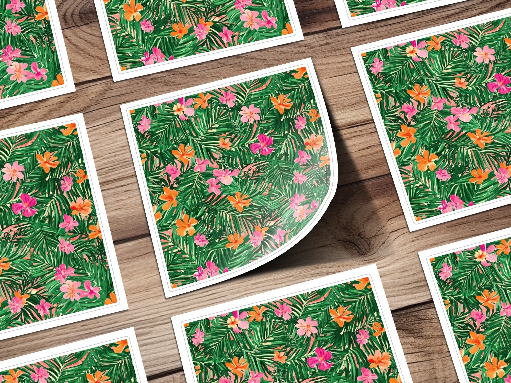 Tropical Floral Pattern, Seamless Palm Leaves, Digital Paper, Summer Flower, 2 JPEG Files, Scrapbook Paper, Printable Design, Fabric Design - Moore and Mountain