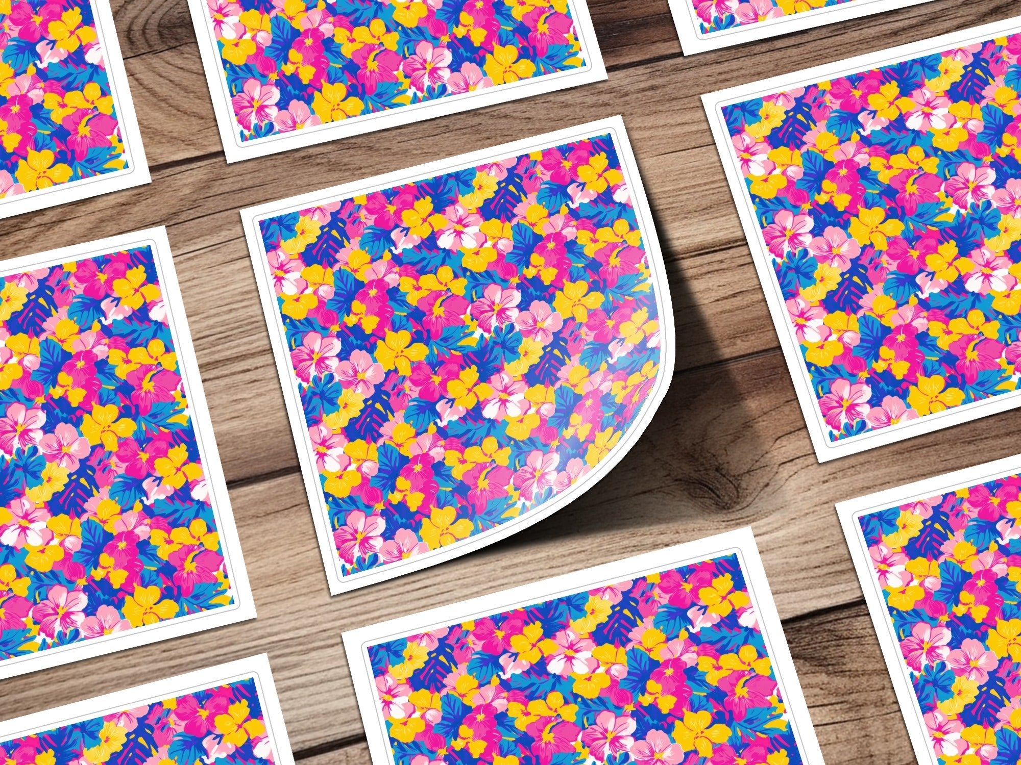 Tropical Floral Pattern, Seamless Repeat Digital Paper, Colorful Flower Design, Hibiscus Digital Print, Summer Pattern Design - Moore and Mountain