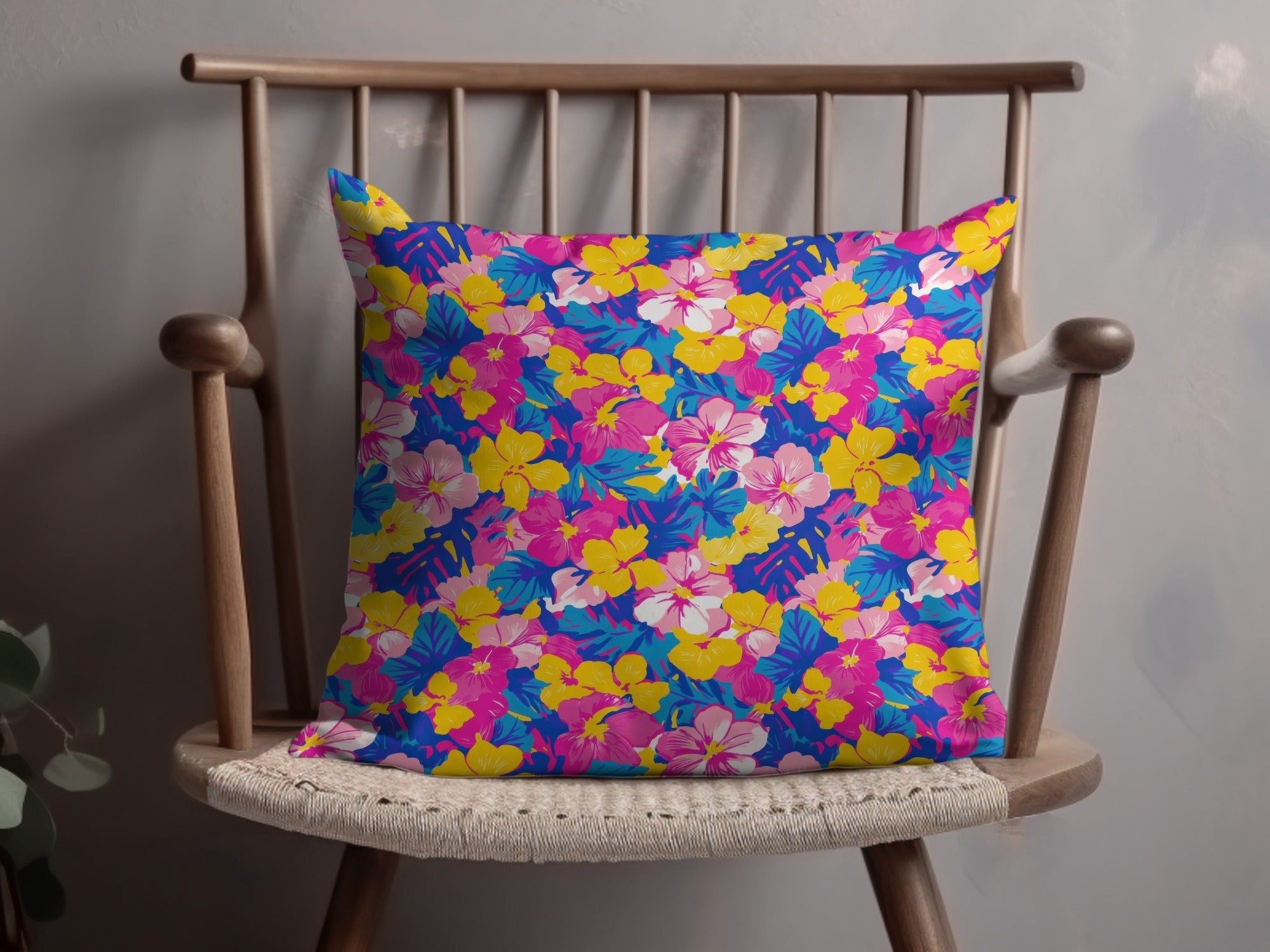 Tropical Floral Pattern, Seamless Repeat Digital Paper, Colorful Flower Design, Hibiscus Digital Print, Summer Pattern Design - Moore and Mountain