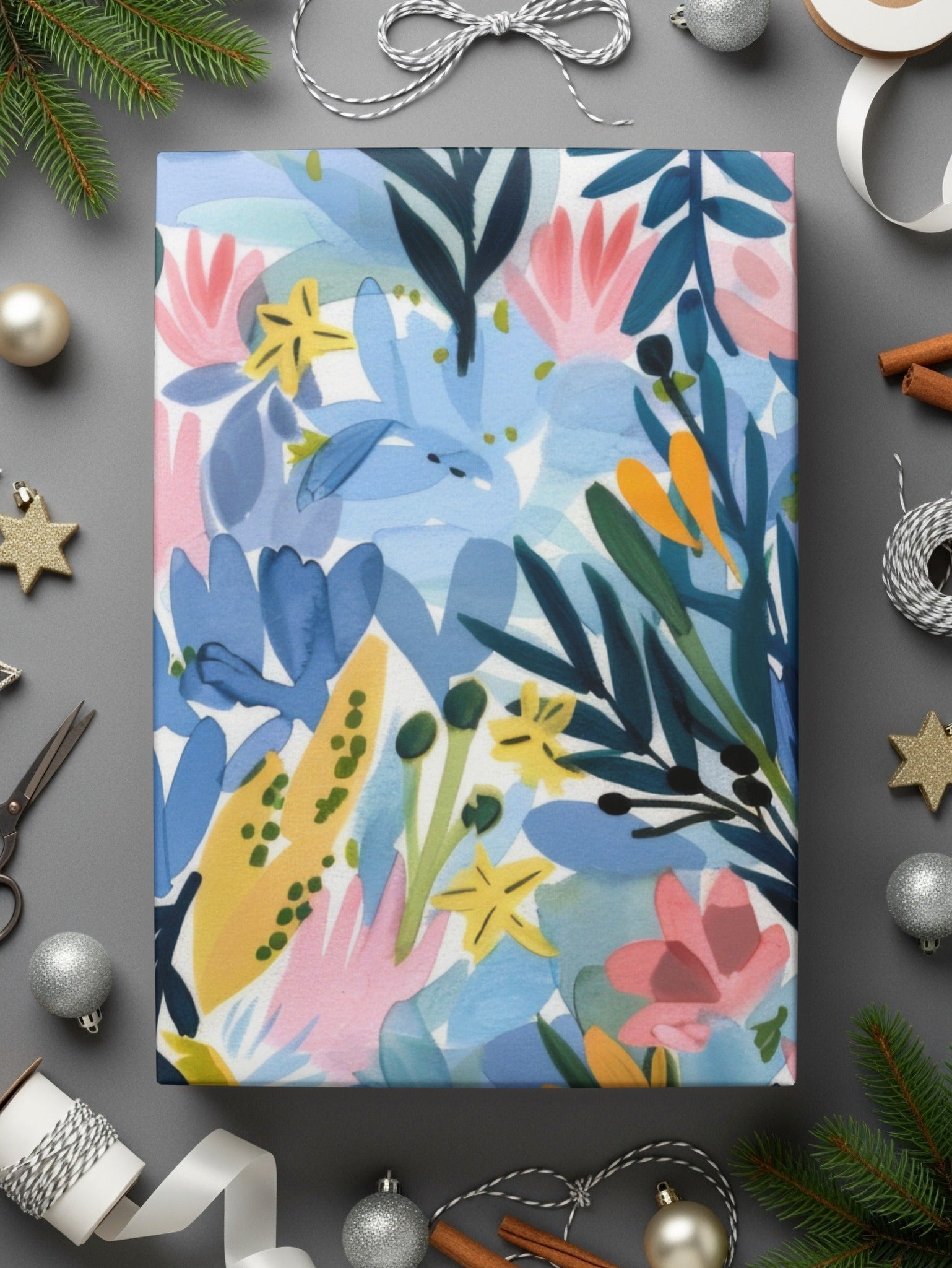 Tropical Floral Seamless Pattern Digital Paper, Watercolor Flowers Design, Printable Fabric Design, Botanical Pattern, Scrapbook Paper, Digital - Moore and Mountain