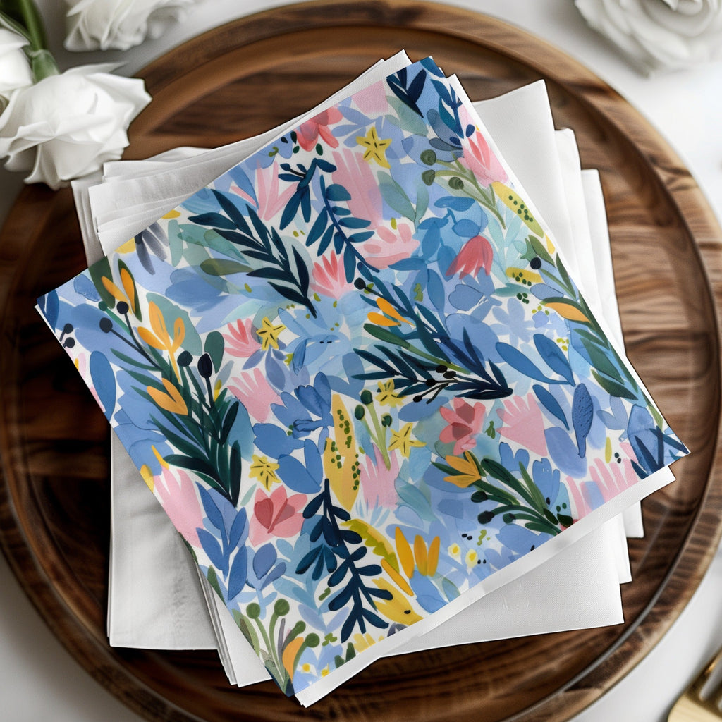 Tropical Floral Seamless Pattern Digital Paper, Watercolor Flowers Design, Printable Fabric Design, Botanical Pattern, Scrapbook Paper, Digital - Moore and Mountain