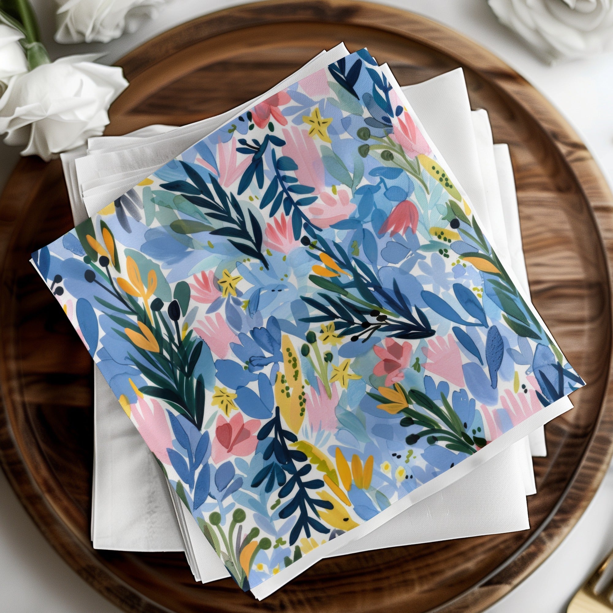 Tropical Floral Seamless Pattern Digital Paper, Watercolor Flowers Design, Printable Fabric Design, Botanical Pattern, Scrapbook Paper, Digital - Moore and Mountain