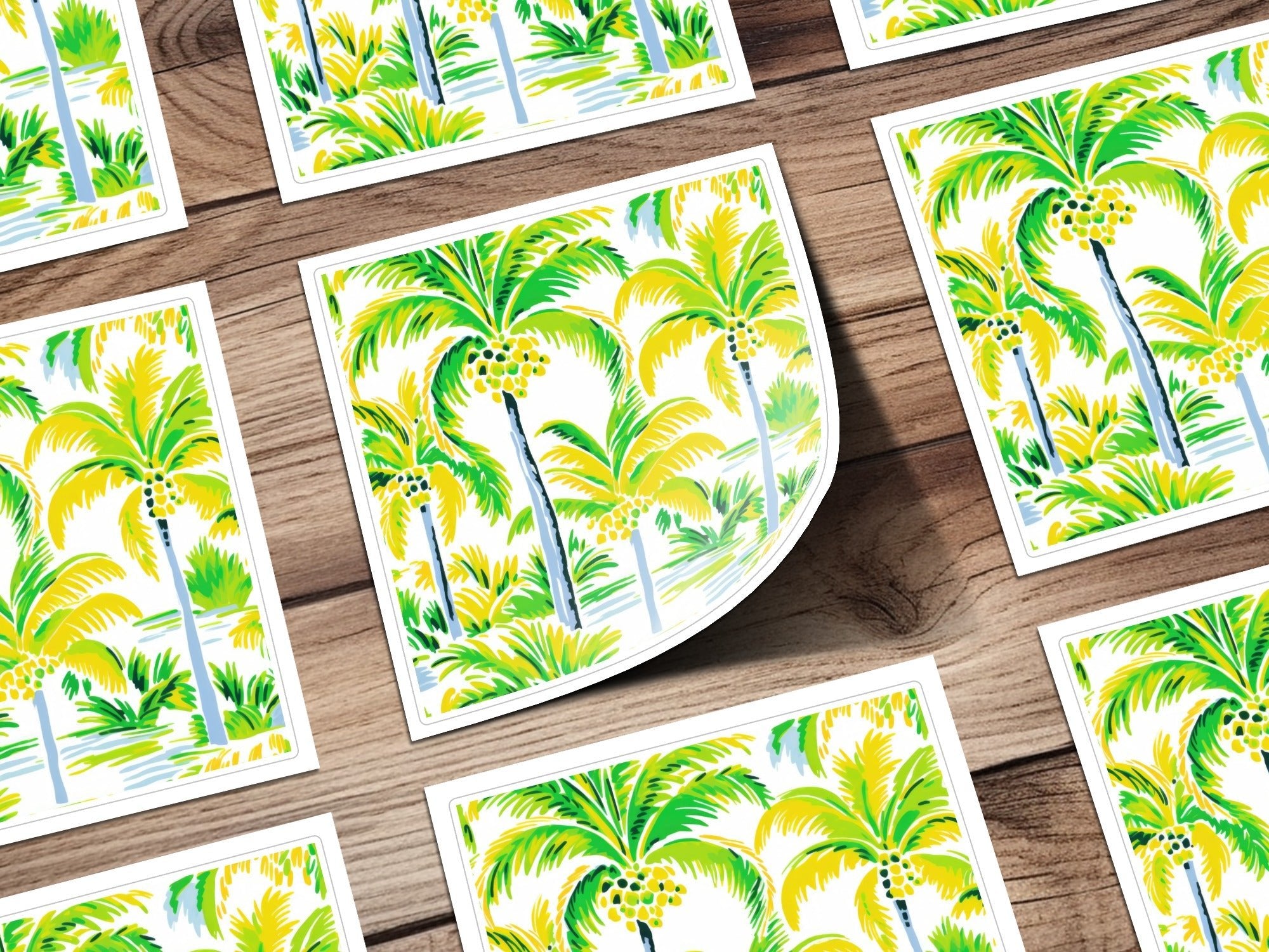 Tropical Palm Tree Pattern Digital Paper, Summer Vibe Seamless Backgrounds, Island Life Repeat Pattern Digital Download - Moore and Mountain