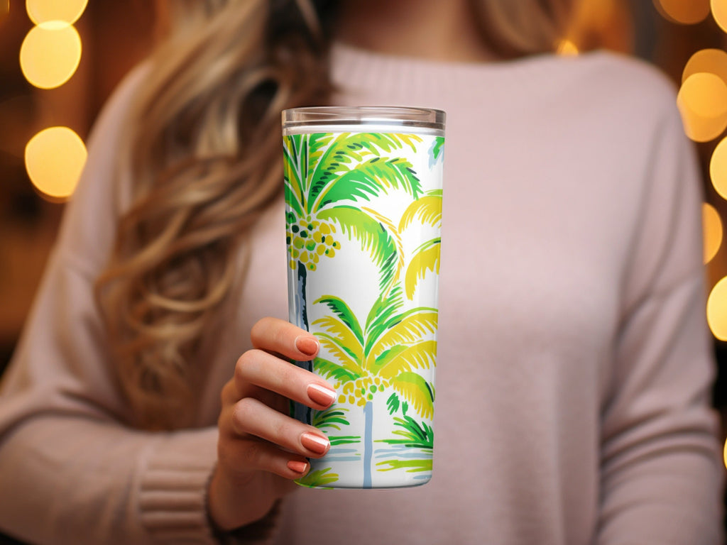 Tropical Palm Tree Pattern Digital Paper, Summer Vibe Seamless Backgrounds, Island Life Repeat Pattern Digital Download - Moore and Mountain