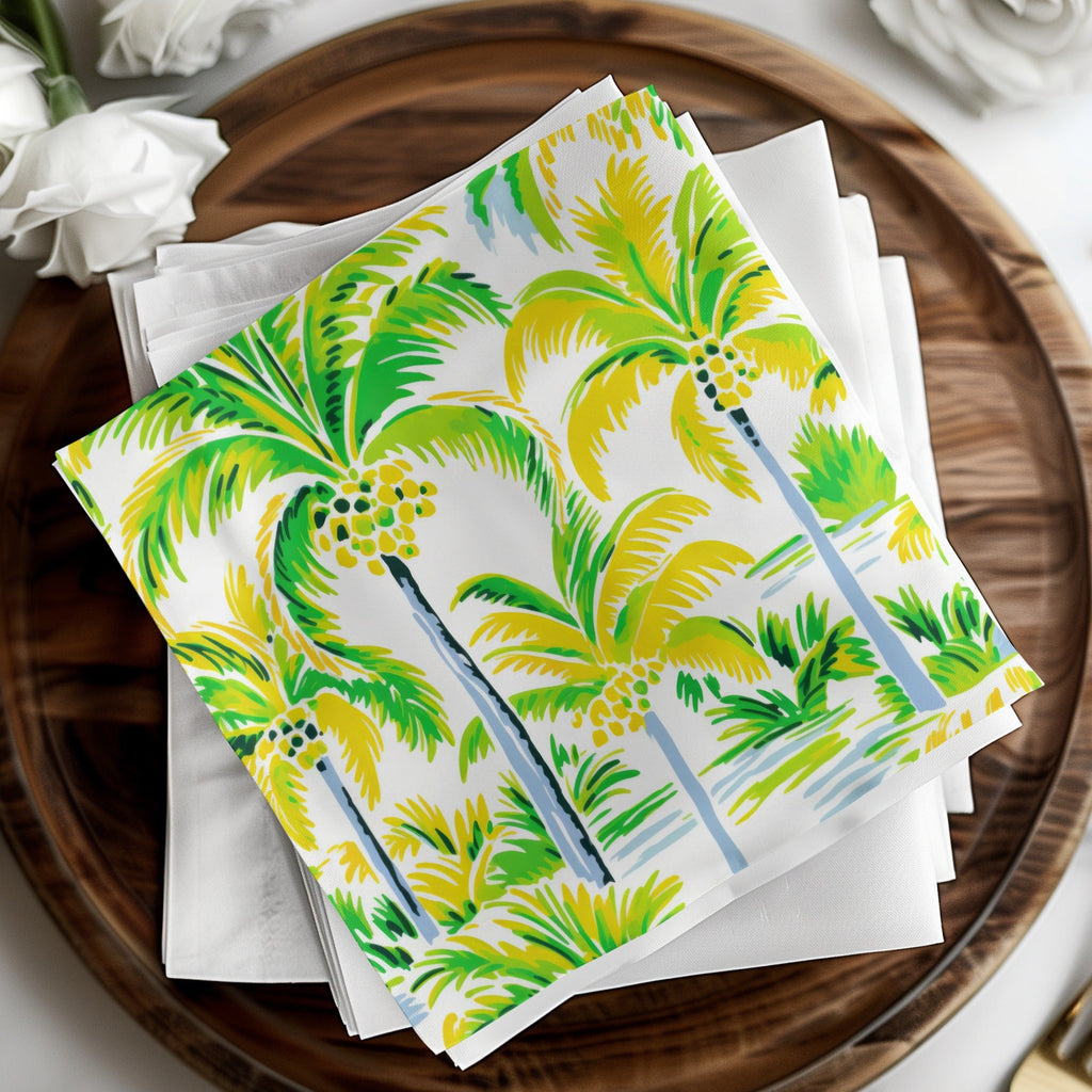 Tropical Palm Tree Pattern Digital Paper, Summer Vibe Seamless Backgrounds, Island Life Repeat Pattern Digital Download - Moore and Mountain