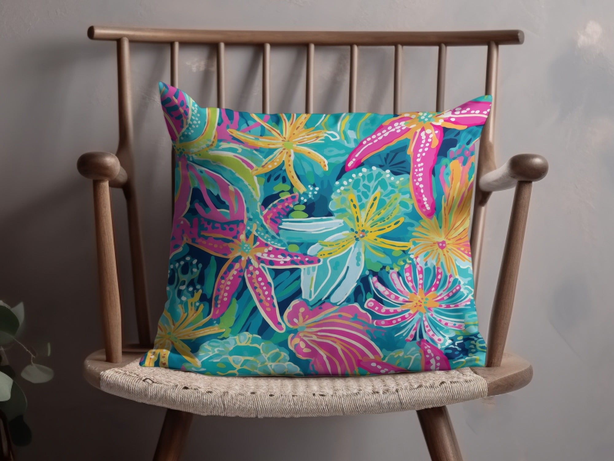 Tropical Starfish Digital Seamless Pattern, Vibrant Ocean Print, Bright Summer Texture, Digital Paper for Fabric, 12x12 JPEG File - Moore and Mountain