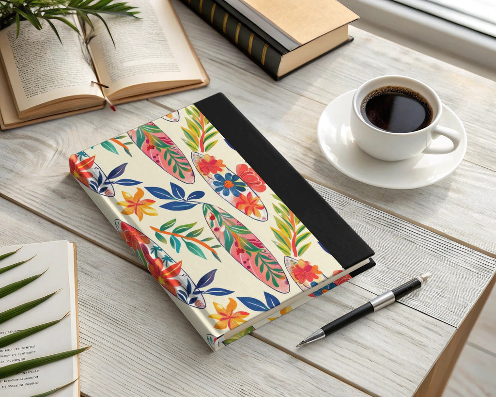 Tropical Surfboard Digital Paper, Floral Seamless Pattern, Summer Vibe, Surfing Clipart, Beach Pattern Digital, Hawaiian Design - Moore and Mountain