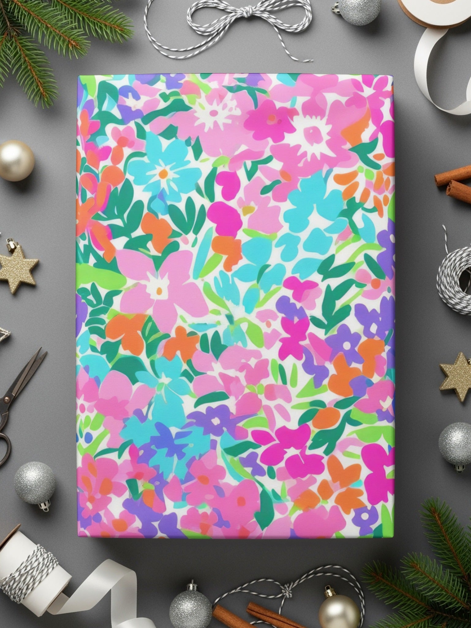 Vibrant Floral Pattern T-Shirt, Digital Download, Colorful Flower Design, Seamless Print, Fabric Design, Summer T-Shirt, Spring T-Shirt - Moore and Mountain