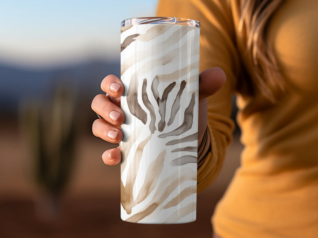 Watercolor Animal Print Digital, Seamless Zebra Pattern, Neutral Tone Design, Animal Stripes, Abstract Print, Repeat Pattern, Digital - Moore and Mountain