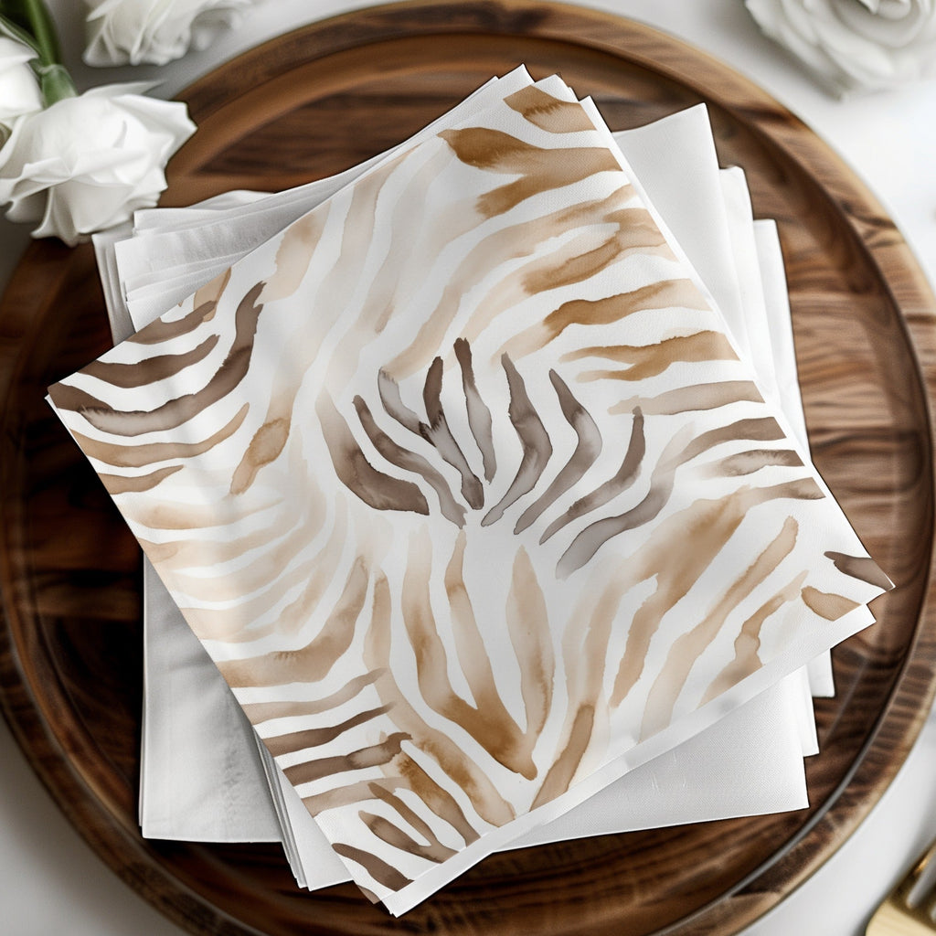 Watercolor Animal Print Digital, Seamless Zebra Pattern, Neutral Tone Design, Animal Stripes, Abstract Print, Repeat Pattern, Digital - Moore and Mountain