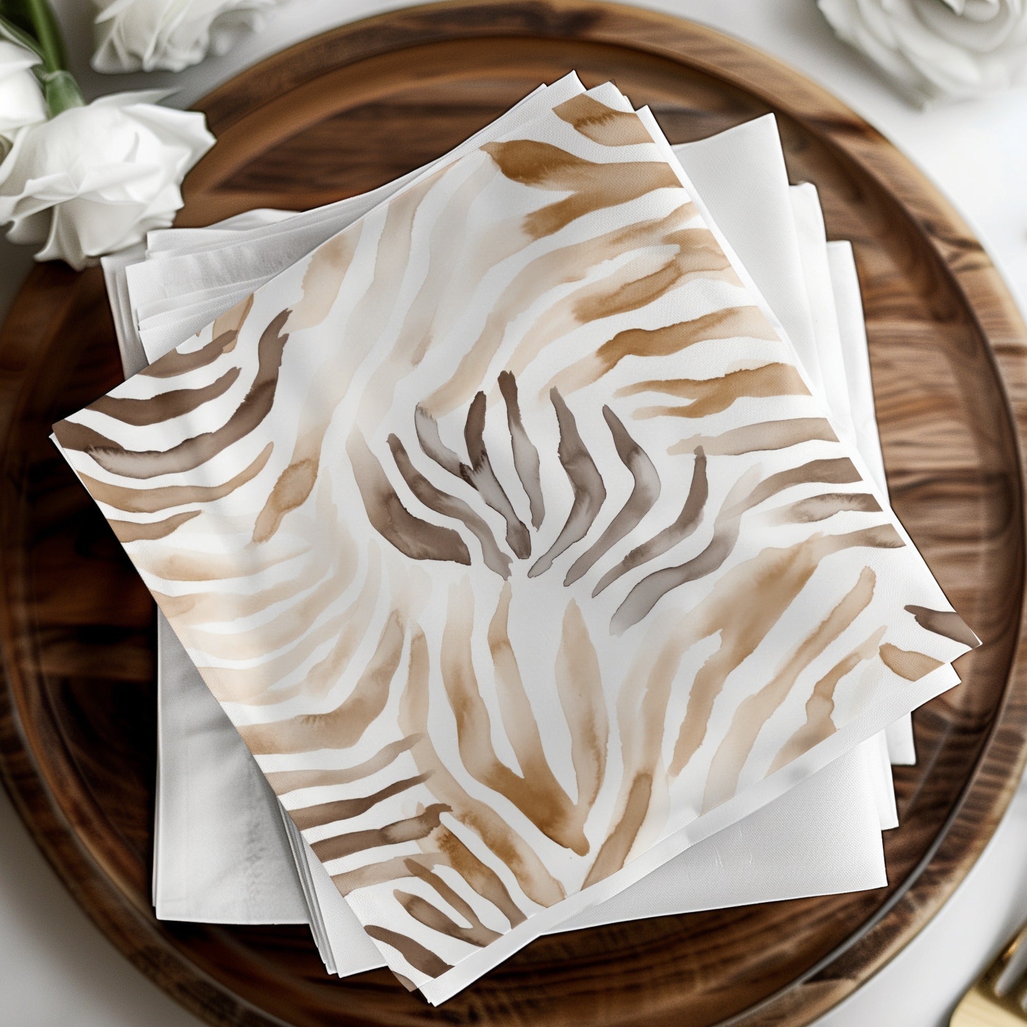 Watercolor Animal Print Digital, Seamless Zebra Pattern, Neutral Tone Design, Animal Stripes, Abstract Print, Repeat Pattern, Digital - Moore and Mountain