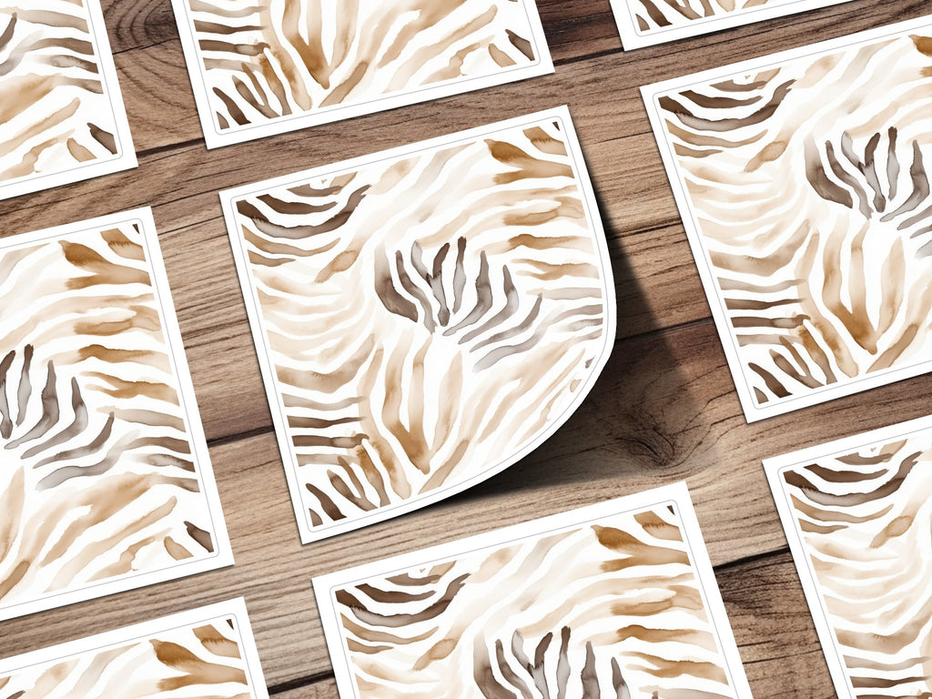 Watercolor Animal Print Digital, Seamless Zebra Pattern, Neutral Tone Design, Animal Stripes, Abstract Print, Repeat Pattern, Digital - Moore and Mountain