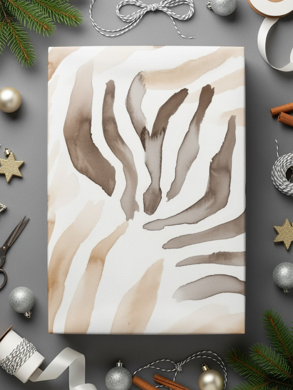 Watercolor Animal Print Digital, Seamless Zebra Pattern, Neutral Tone Design, Animal Stripes, Abstract Print, Repeat Pattern, Digital - Moore and Mountain