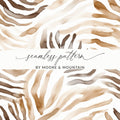 Watercolor Animal Print Digital, Seamless Zebra Pattern, Neutral Tone Design, Animal Stripes, Abstract Print, Repeat Pattern, Digital - Moore and Mountain