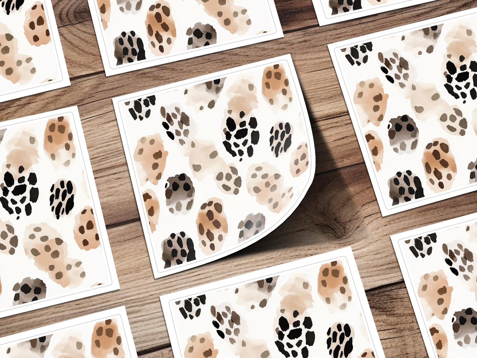 Watercolor Animal Print Seamless Digital Paper, Neutral Spots Pattern, Dalmatian Texture, Boho Print, Scrapbook Paper - Moore and Mountain