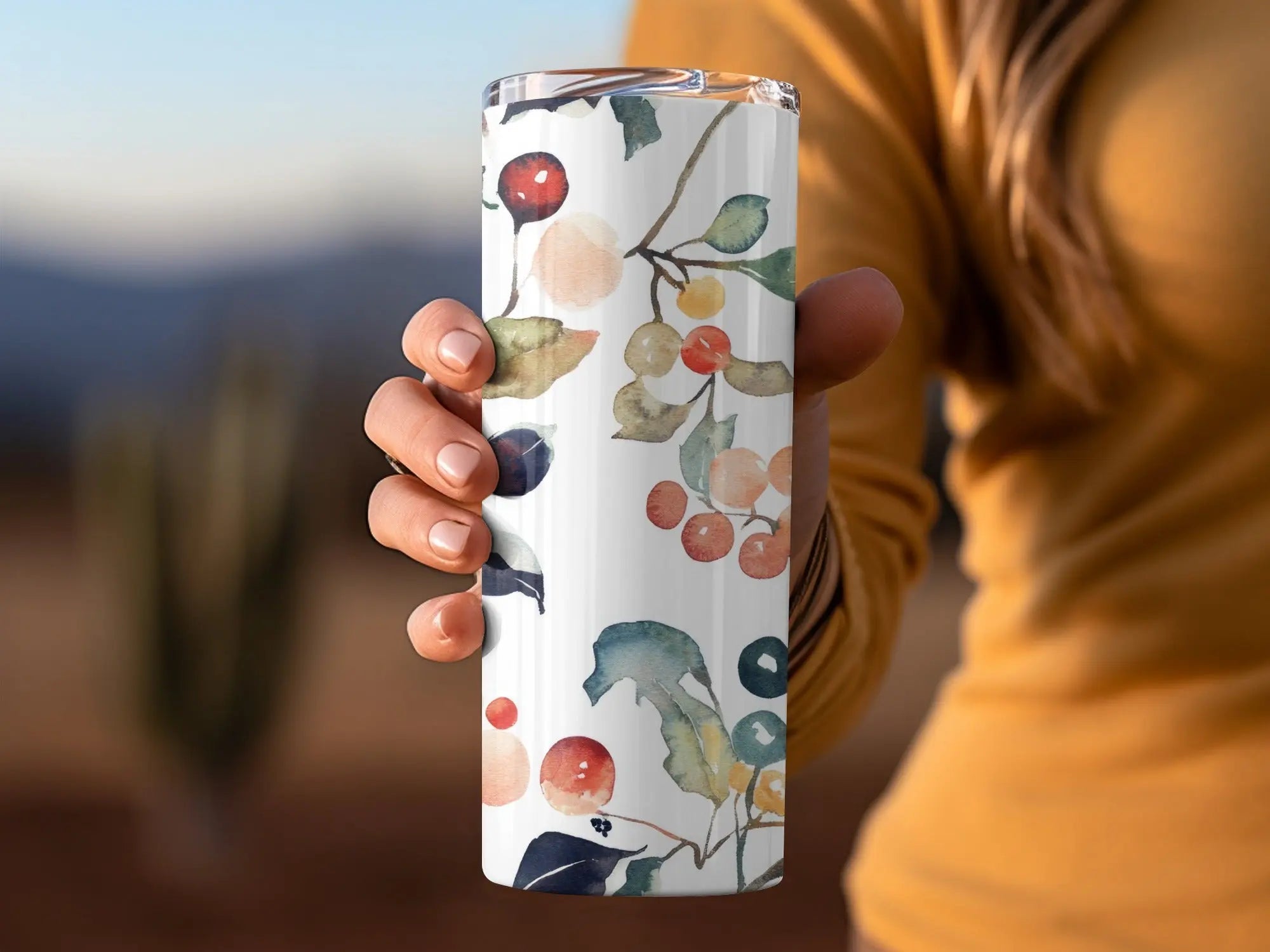 Watercolor Berries Digital Paper, Seamless Pattern, Fall Foliage Design, Printable Fabric Design, Scrapbook Paper, Berries, Autumn Theme - Moore and Mountain