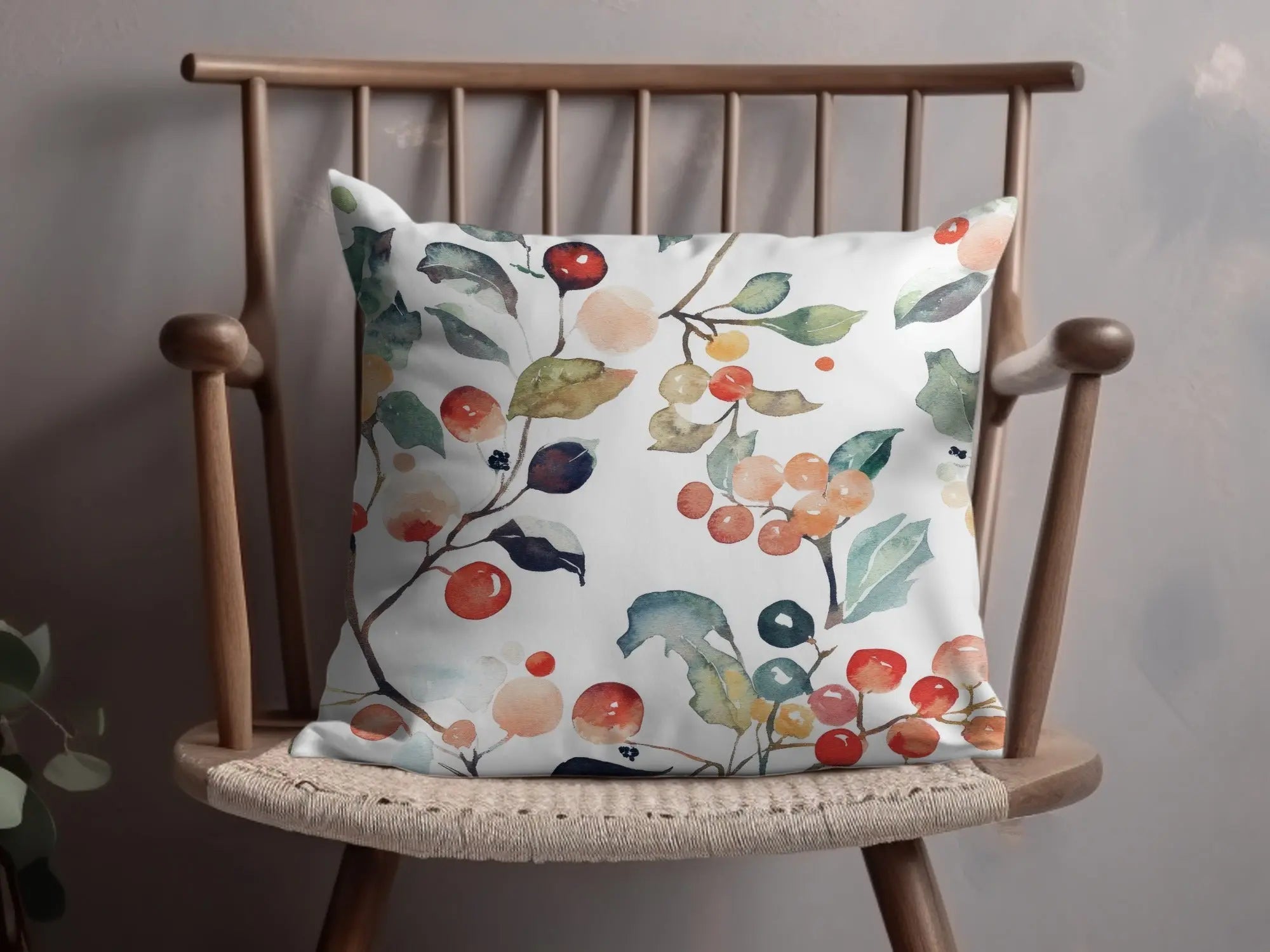 Watercolor Berries Digital Paper, Seamless Pattern, Fall Foliage Design, Printable Fabric Design, Scrapbook Paper, Berries, Autumn Theme - Moore and Mountain