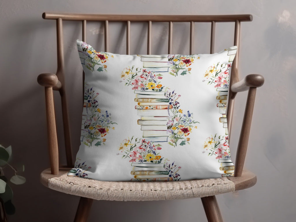 Watercolor Books and Flowers Digital Art, Floral Book Stack Illustration, Printable Wall Art, Pastel Botanical Clipart, Spring Download - Moore and Mountain