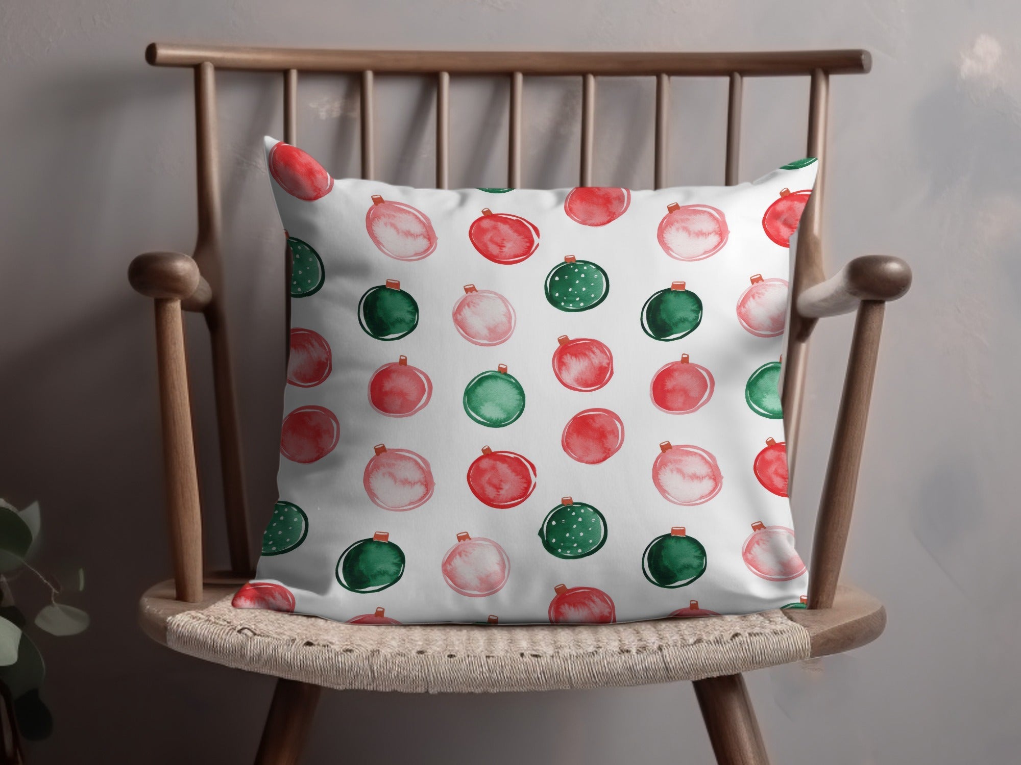 Watercolor Christmas Ornament Pattern Festive Season Digital - Moore and Mountain