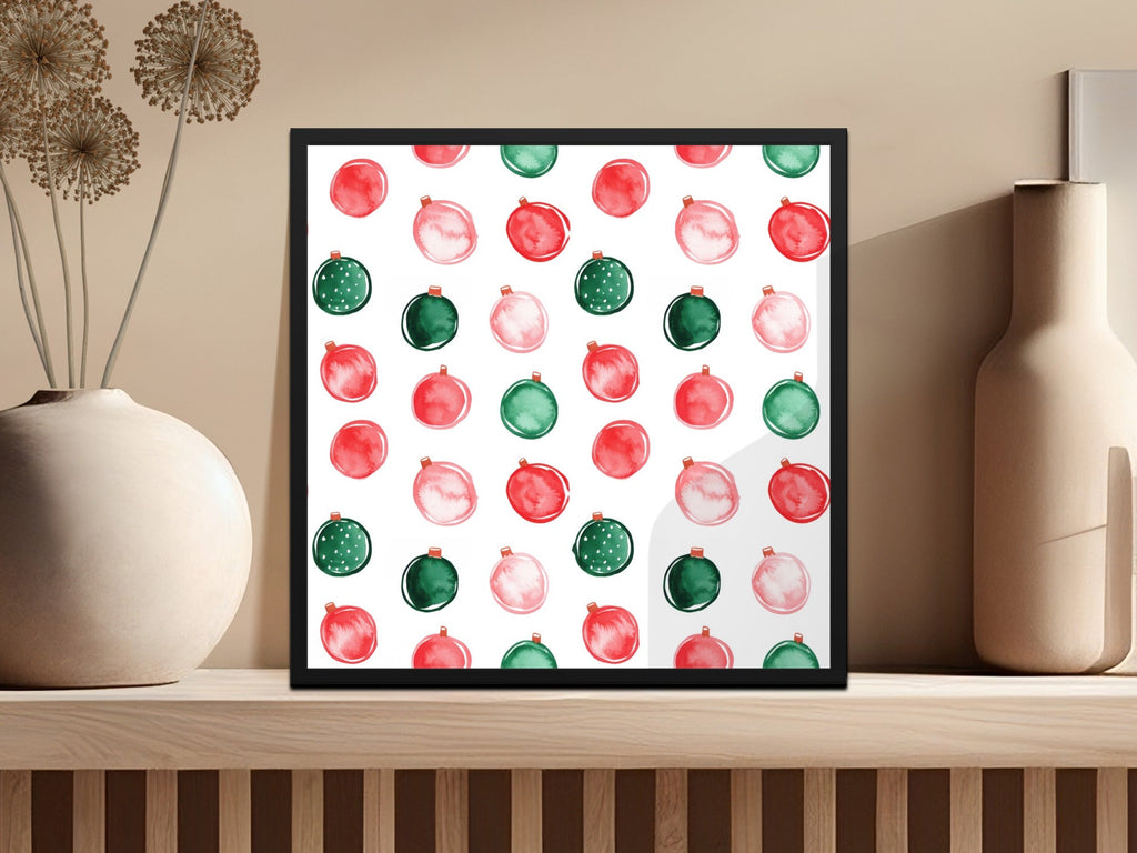 Watercolor Christmas Ornament Pattern Festive Season Digital - Moore and Mountain