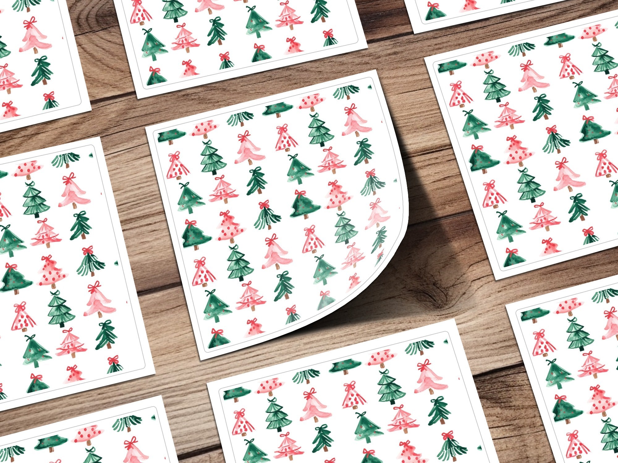 Watercolor Christmas Trees Pattern Festive Holiday Digital - Moore and Mountain