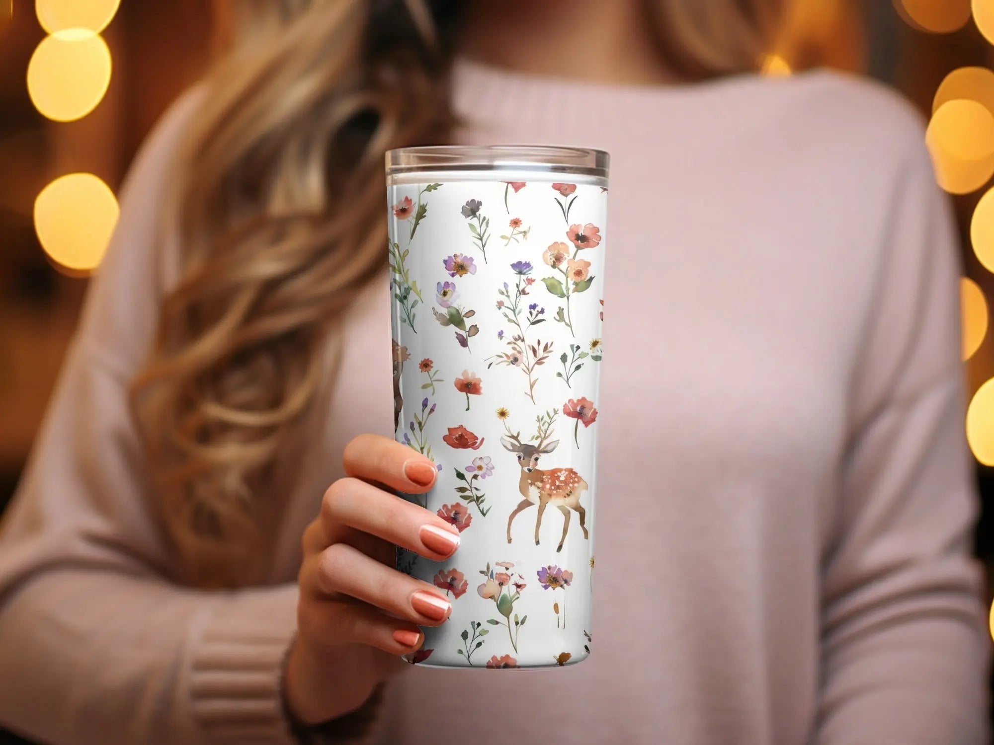 Watercolor Deer Seamless Pattern Digital, Floral Print, Rustic Design, Scrapbooking Paper, Fabric Pattern, Digital Paper, Wildflower Pattern - Moore and Mountain