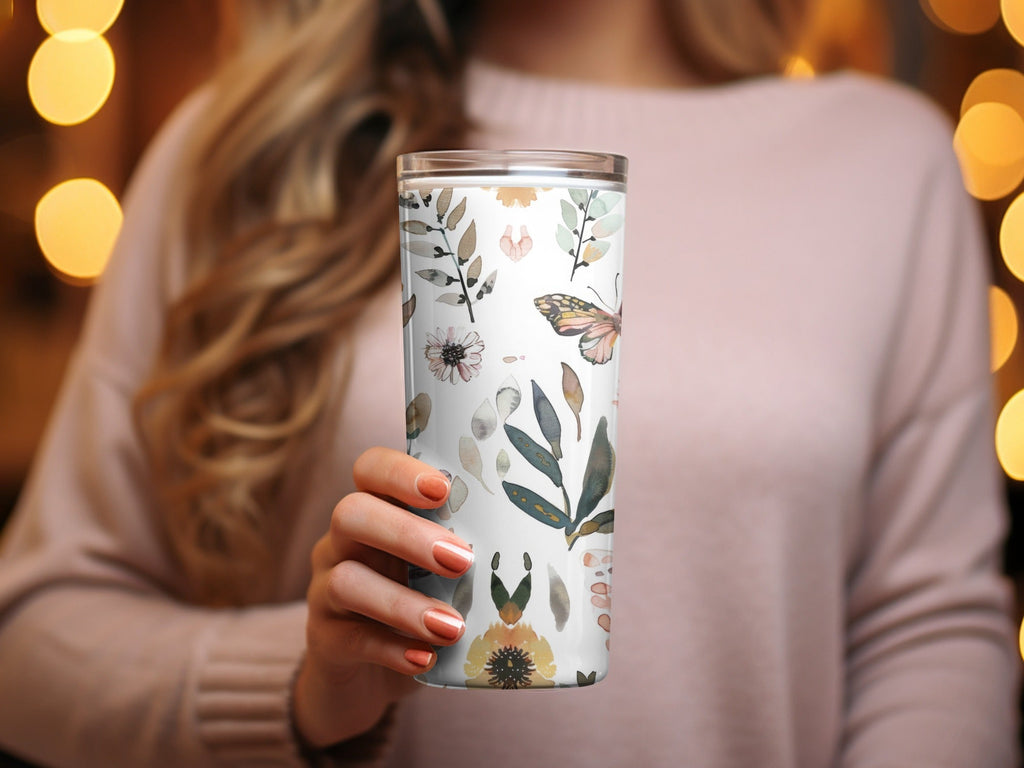 Watercolor Floral Butterflies Neutral Boho Summer Digital - Moore and Mountain