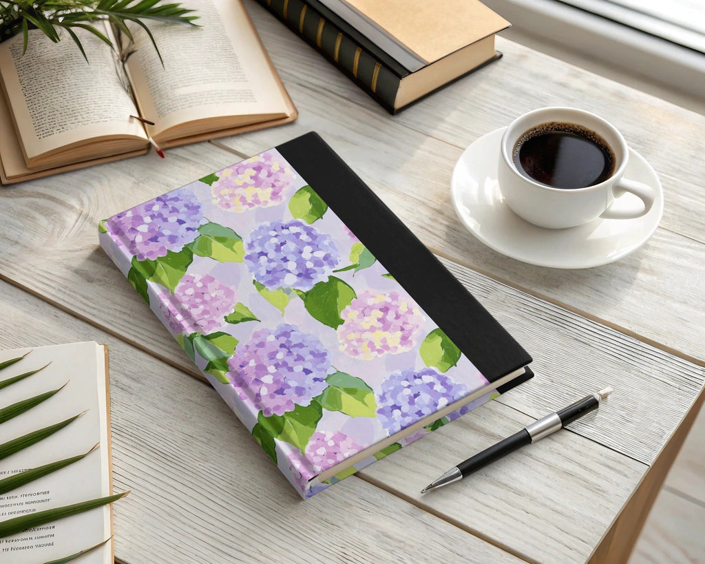 Watercolor Floral Digital Paper, Purple Pink Hydrangea Pattern, Abstract Seamless Texture, Spring Digital Download, Printable Paper - Moore and Mountain