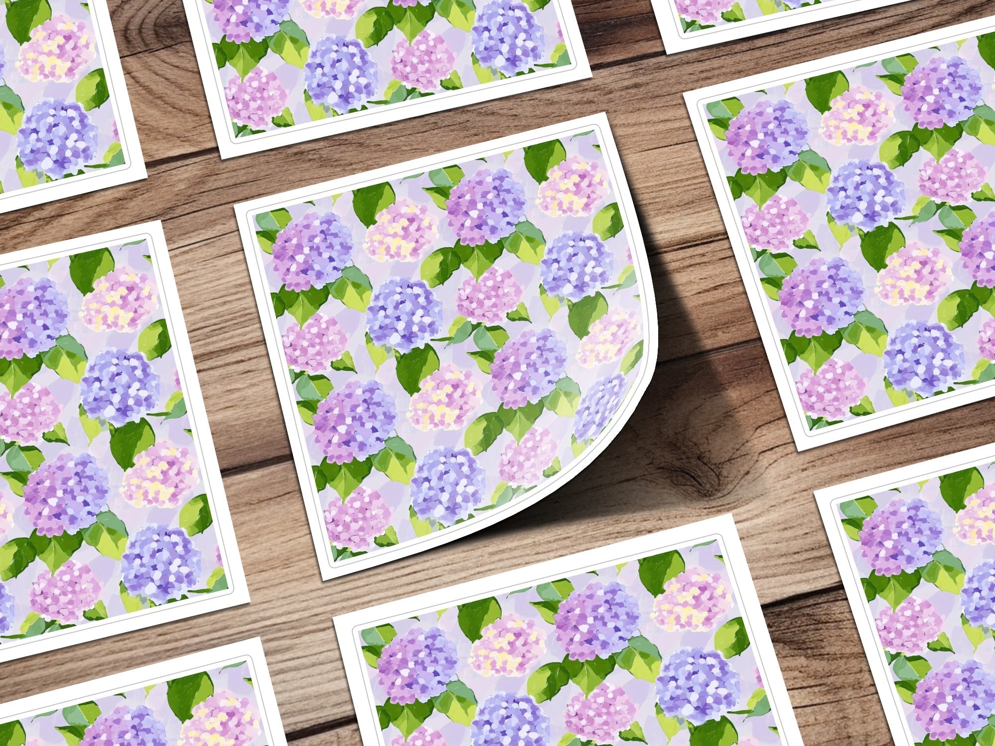 Watercolor Floral Digital Paper, Purple Pink Hydrangea Pattern, Abstract Seamless Texture, Spring Digital Download, Printable Paper - Moore and Mountain