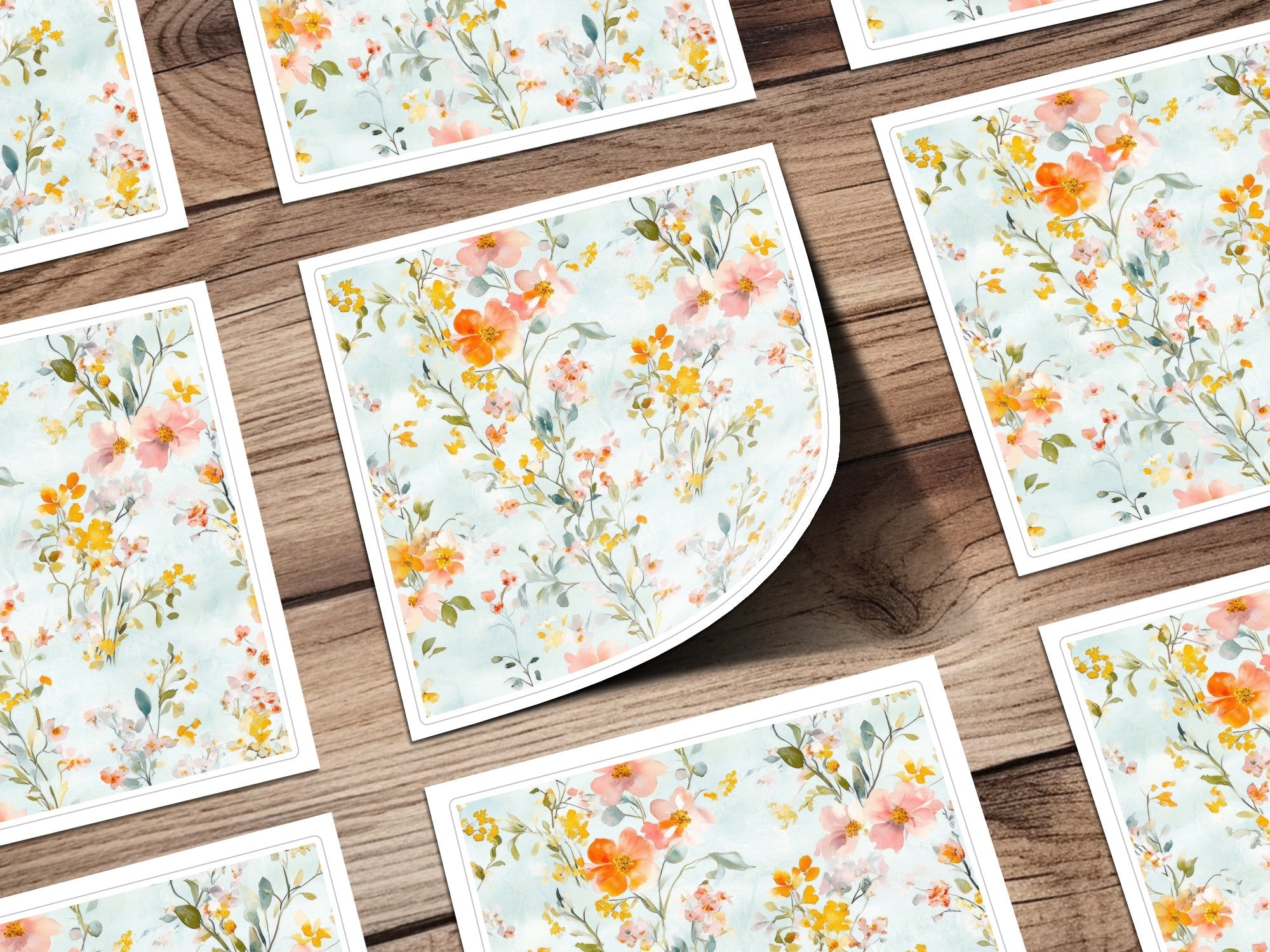 Watercolor Floral Digital Paper, Seamless Flower Pattern, Fabric Design, Scrapbooking Paper, Digital Download, Commercial Use - Moore and Mountain