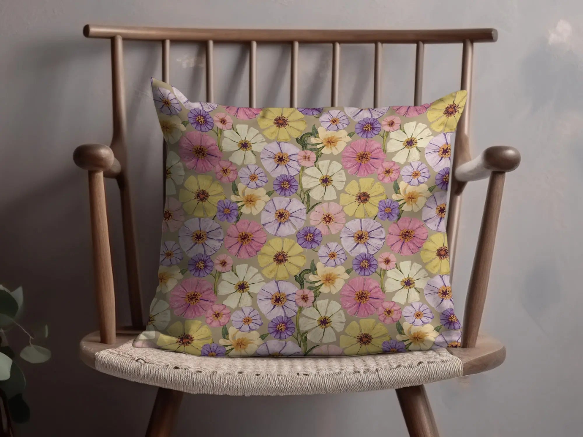 Watercolor Floral Digital Seamless Pattern, Zinnia Flower Designs, Pastel Color Prints, Fabric Designs, Digital Paper, Commercial Use - Moore and Mountain